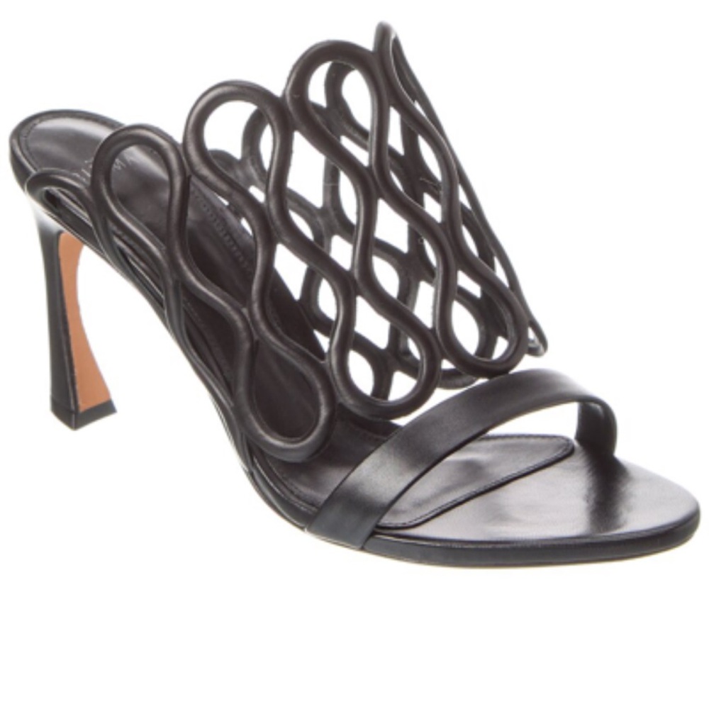 Alexandre Birman Matilda 85 Leather Sandal, Black, Size 39.5